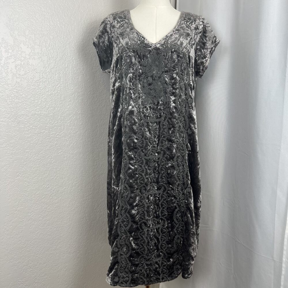 Soft Surroundings Gray Velvet Dress